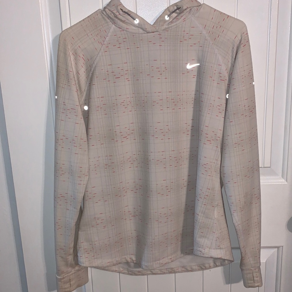 White and Pink Nike hoodie